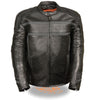 Milwaukee Leather ML2083 Men's Black Vented Reflective Leather Jacket with Gun Pockets - Milwaukee Leather Mens Leather Jackets