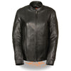 Milwaukee Leather MLL2520 Womens Racer Black Leather Jacket with Gun Pockets - Milwaukee Leather Womens Leather Jackets