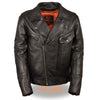 Milwaukee Leather MLM1570 Men's Black Leather Motorcycle Jacket with Side Set Buckles and Gun Pocket - Milwaukee Leather Mens Leather Jackets