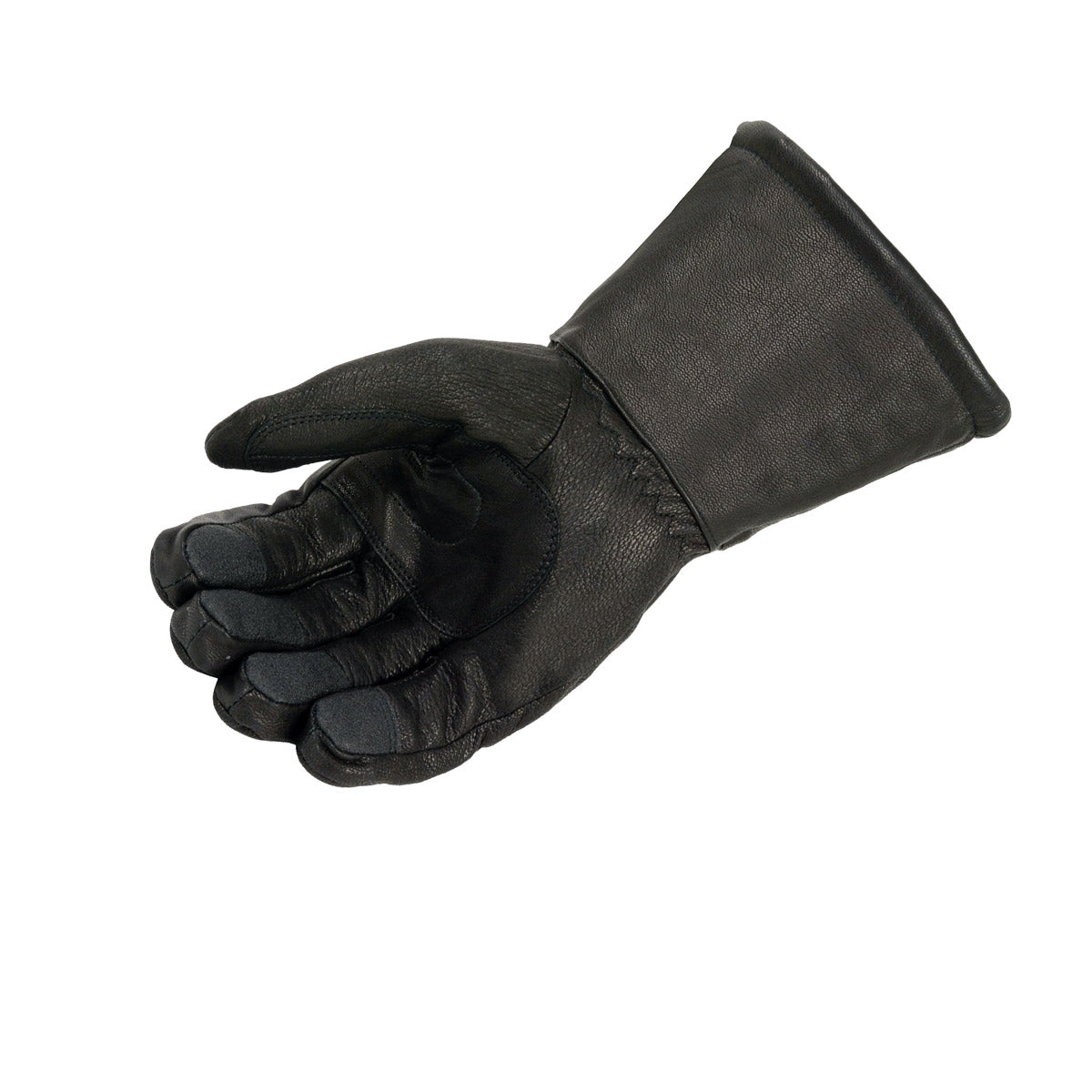 Milwaukee Leather SH294 Men's Black Leather Waterproof Gauntlet Gloves with Stretch Knuckles