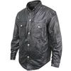 Xelement XS908B Men's 'Nickel' Black Casual Leather Shirt with Vintage Buffalo Buttons