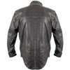 Xelement XS921G Men's 'Nickel' Distress Gray Casual Biker Rider Leather Shirt with Vintage Buffalo Buttons