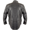 Xelement XS-921G Men's 'Nickel' Distress Gray Leather Shirt with Vintage Buffalo Buttons
