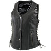 Xelement XS1029 Ladies 'Paisley' Black Leather Vest with Side Lace Adjustment