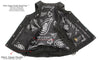 Xelement XS1029 Women's 'Paisley' Black Motorcycle Leather Vest with Side Lace Adjustment