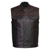 Xelement ‘Gold Series’ XS13002 Men's 'Stars and Stripes’ Black Leather MC Vest with USA Flag Liner