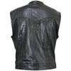 Xelement XS1937 Men's 'Quick Draw' Black Leather Motorcycle Biker Rider Vest