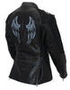 Xelement XS22001 Ladies 'Scuba' Leather Jacket with Reflective Wings and Studs