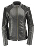 Xelement XS22001 Ladies 'Scuba' Leather Jacket with Reflective Wings and Studs