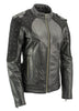 Xelement XS22001 Ladies 'Scuba' Leather Jacket with Reflective Wings and Studs