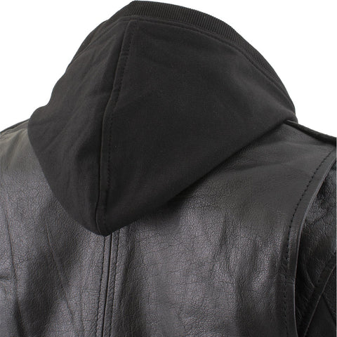 Xelement XS2516 Ladies ‘Madame’ Black Hooded Vented MC Leather Jacket