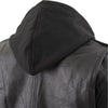 Xelement XS2516 Ladies ‘Madame’ Black Hooded Vented MC Leather Jacket
