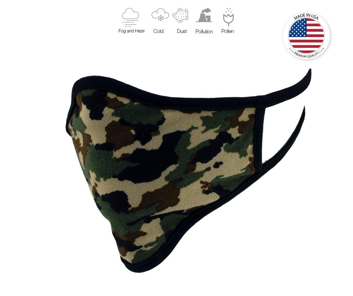 Xelement XS8006 'Camouflage Print' USA Made 100 % Cotton Protective Face Mask
